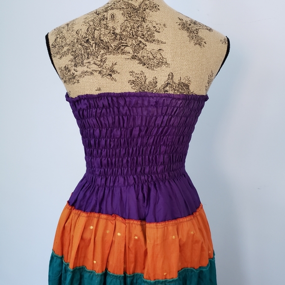 Recycled Sari Strapless Dress - Picture 6 of 7